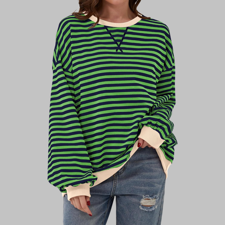 LUKA - Casual Long Sleeve Round Neck Striped Sweatshirt Regular price