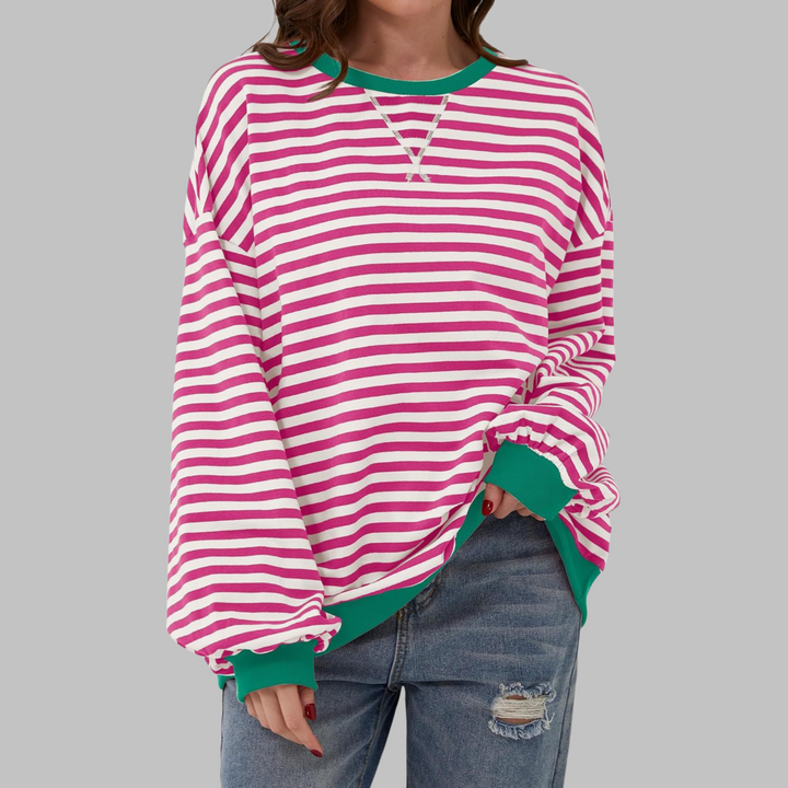 LUKA - Casual Long Sleeve Round Neck Striped Sweatshirt Regular price