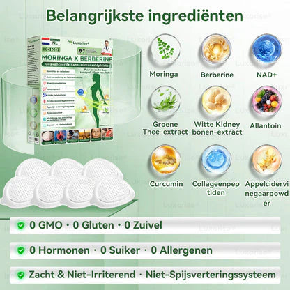 Luxarise® Moringa + Berberine Pleister • Zichtbaar resultaat