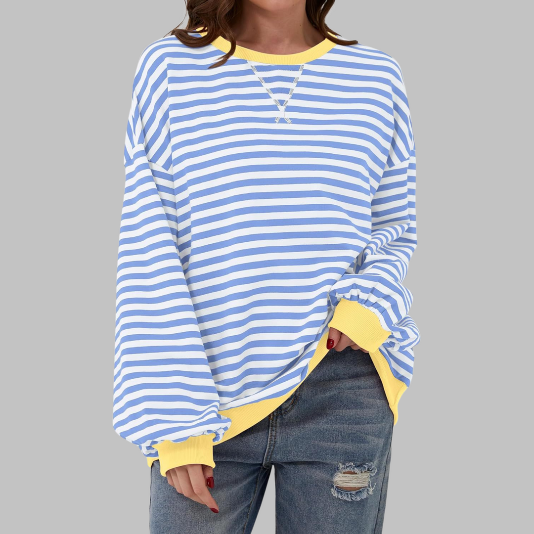LUKA - Casual Long Sleeve Round Neck Striped Sweatshirt Regular price